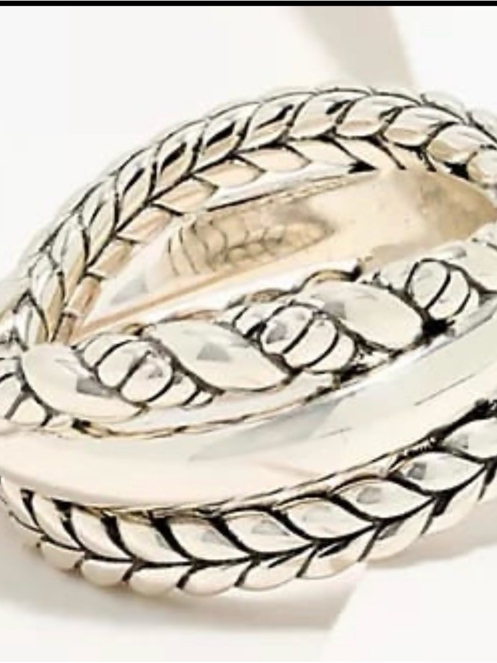 JAI Sterling Silver Triple Crossover Ring Size 9